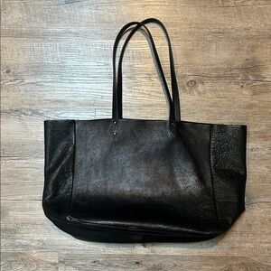 Baggu Black vintage Leather xl oversized Tote bag